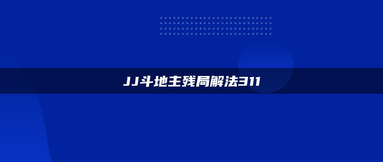 JJ斗地主残局解法311