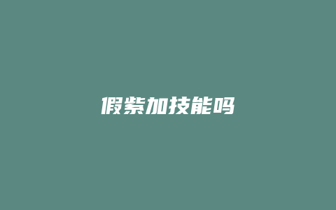 假紫加技能吗