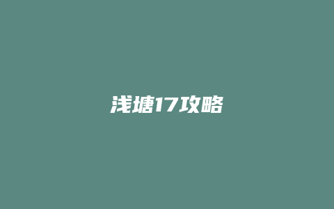 浅塘17攻略