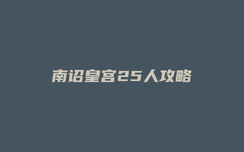 南诏皇宫25人攻略