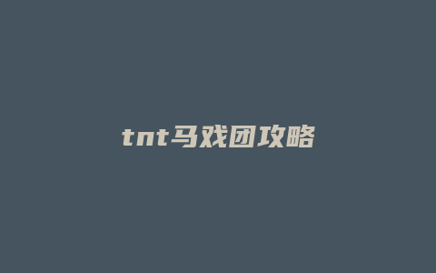 tnt马戏团攻略