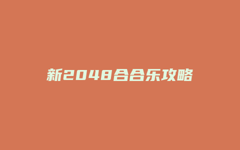 新2048合合乐攻略