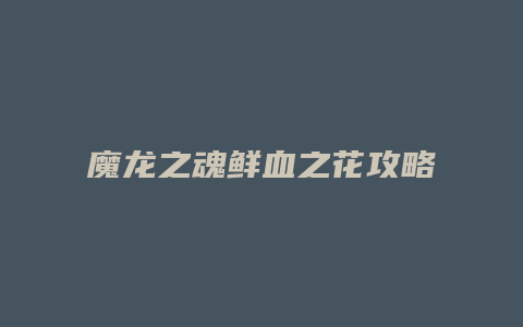 魔龙之魂鲜血之花攻略