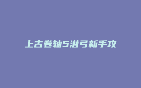 上古卷轴5潜弓新手攻略