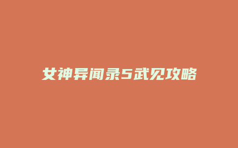 女神异闻录5武见攻略