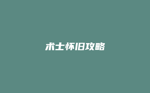 术士怀旧攻略