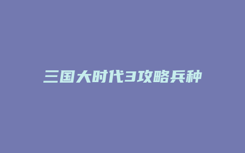 三国大时代3攻略兵种