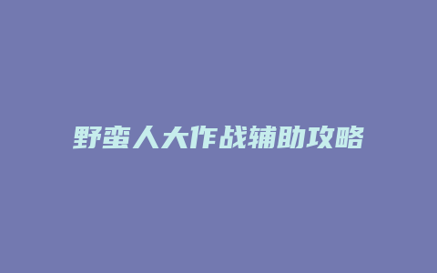 野蛮人大作战辅助攻略