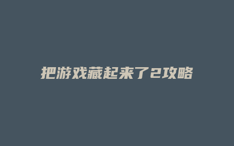 把游戏藏起来了2攻略