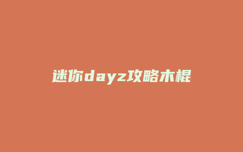 迷你dayz攻略木棍