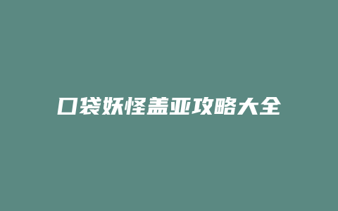 囗袋妖怪盖亚攻略大全