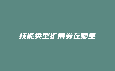 技能类型扩展券在哪里